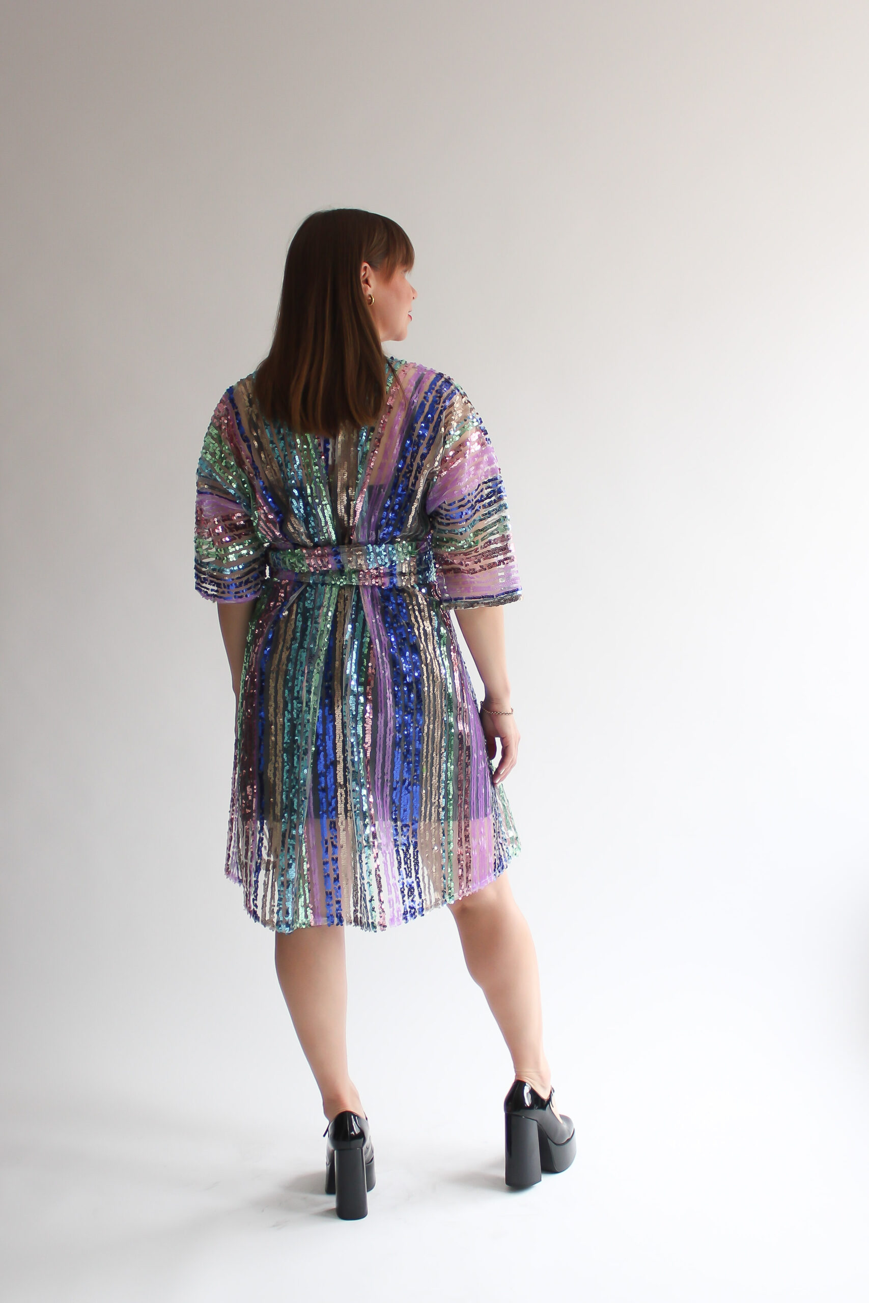 Arcobaleno sequin mini wrap dress - Image 7