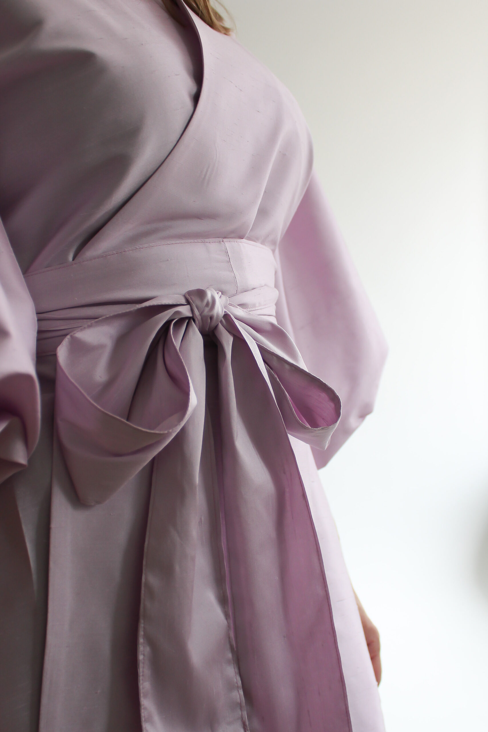 Lilla 100 % silk puff sleeve mini wrap dress - Image 14
