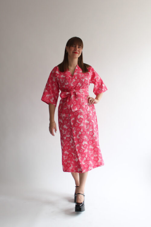 Fiore fucsia kimono dress