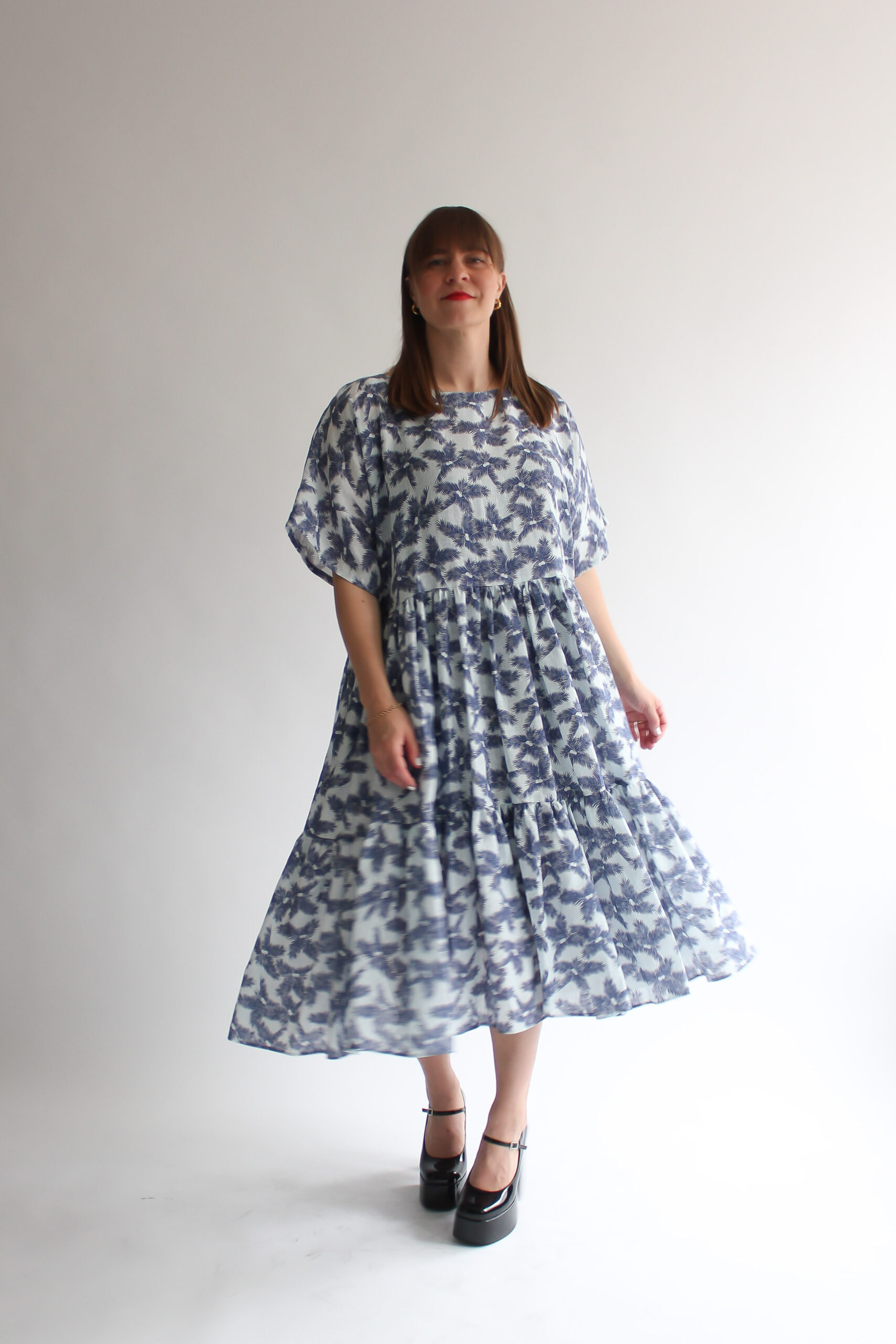 Palma linen long double ruffle dress - Image 9