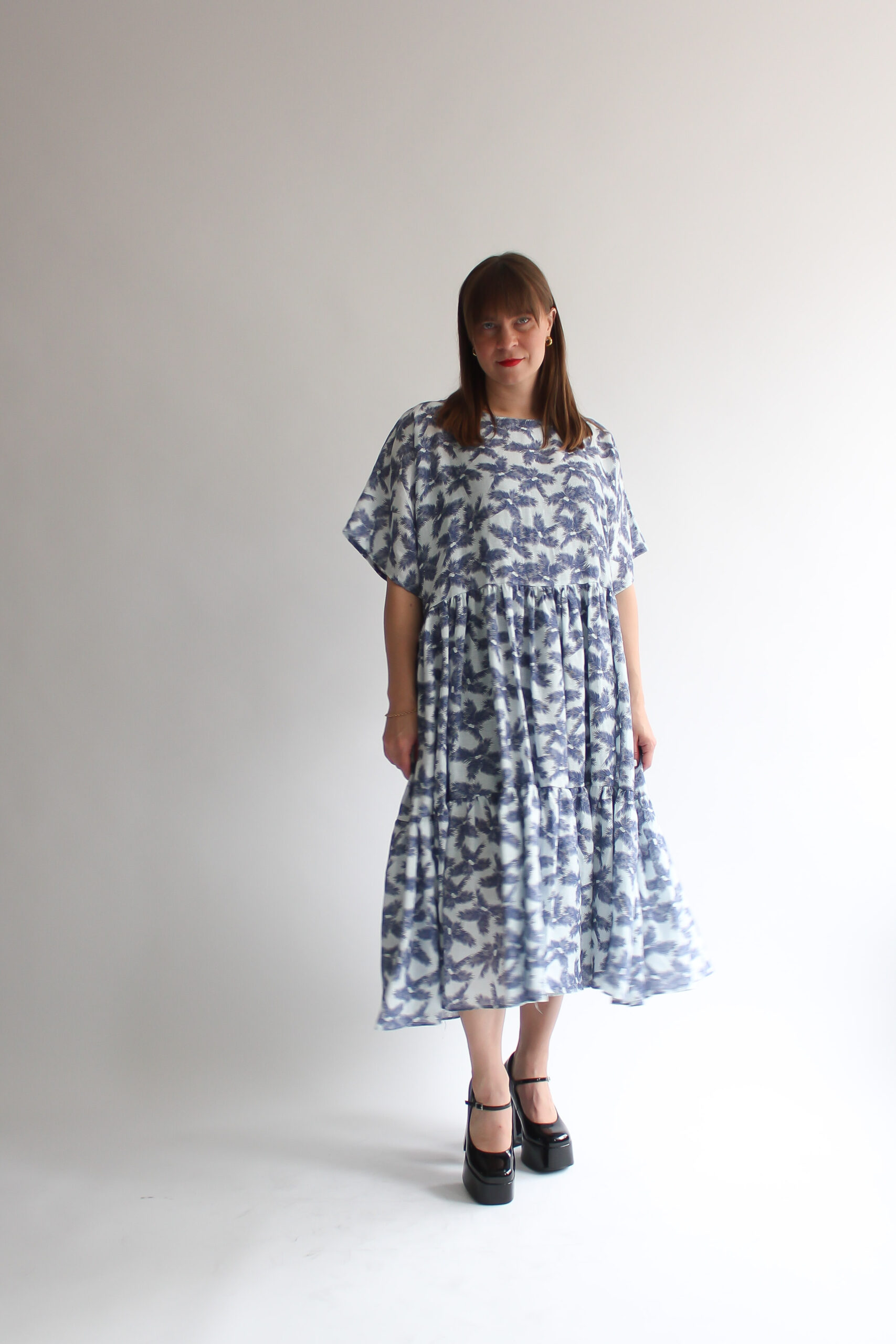 Palma linen long double ruffle dress - Image 10