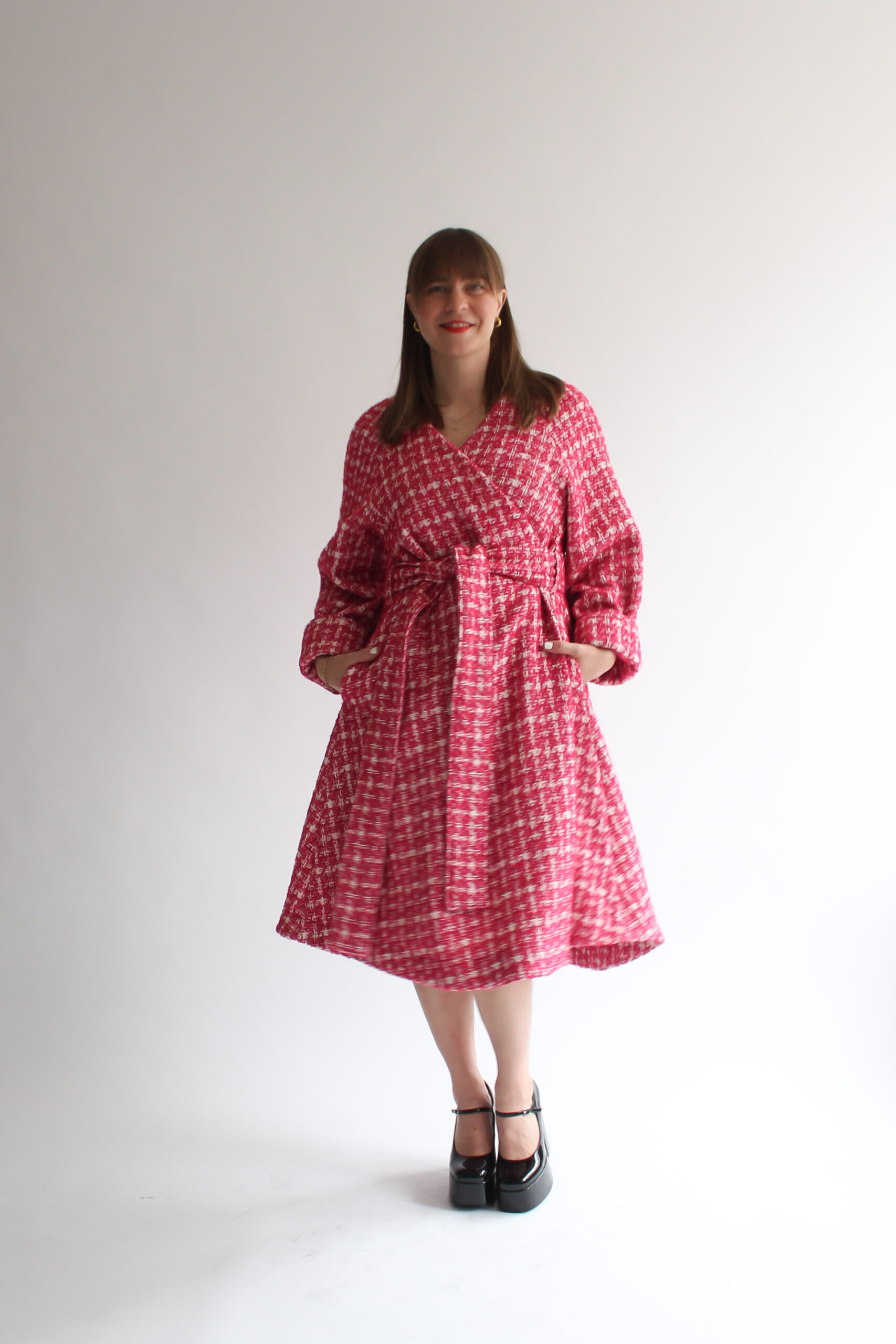 A scacchi pink wool coat - Image 4