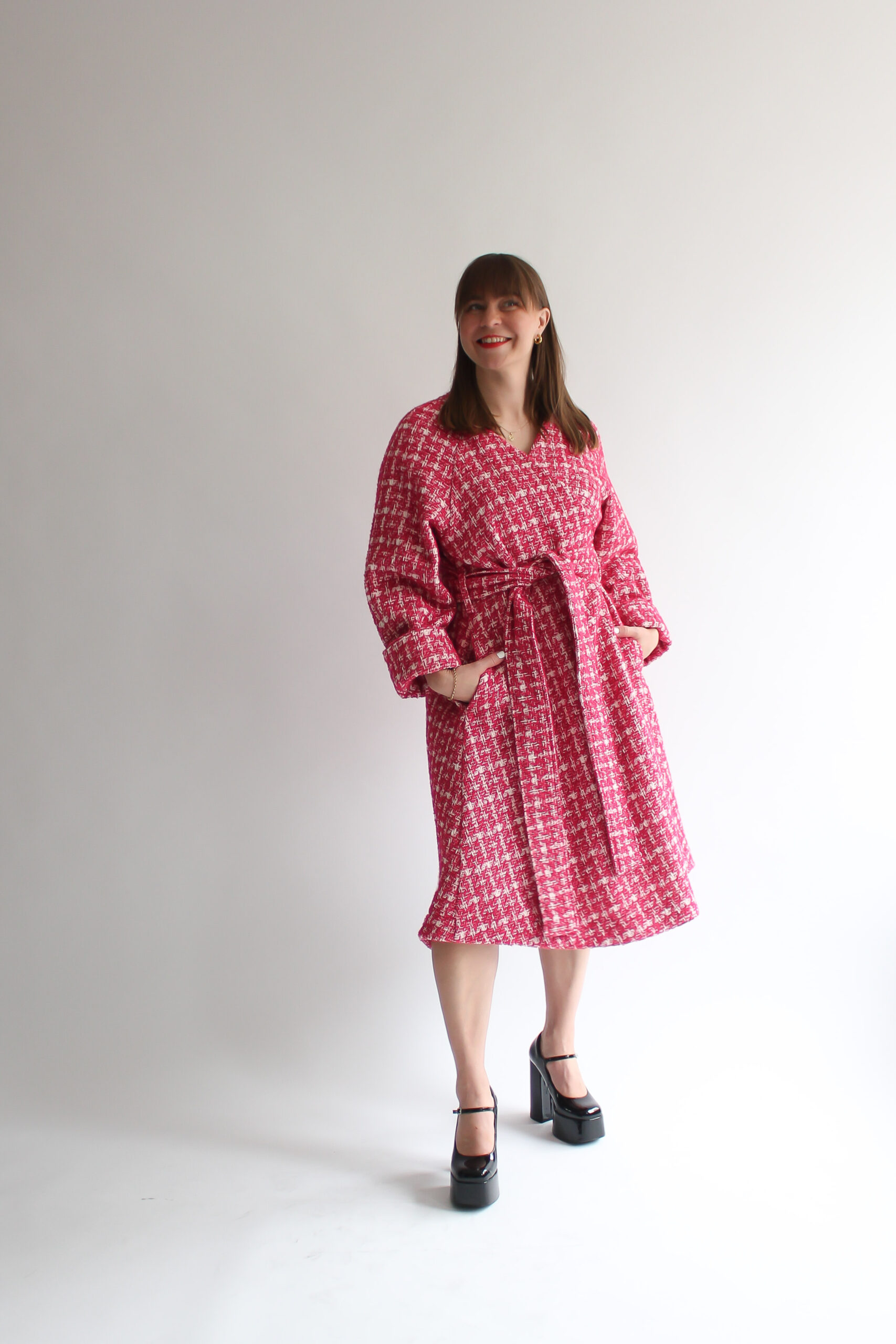 A scacchi pink wool coat - Image 5