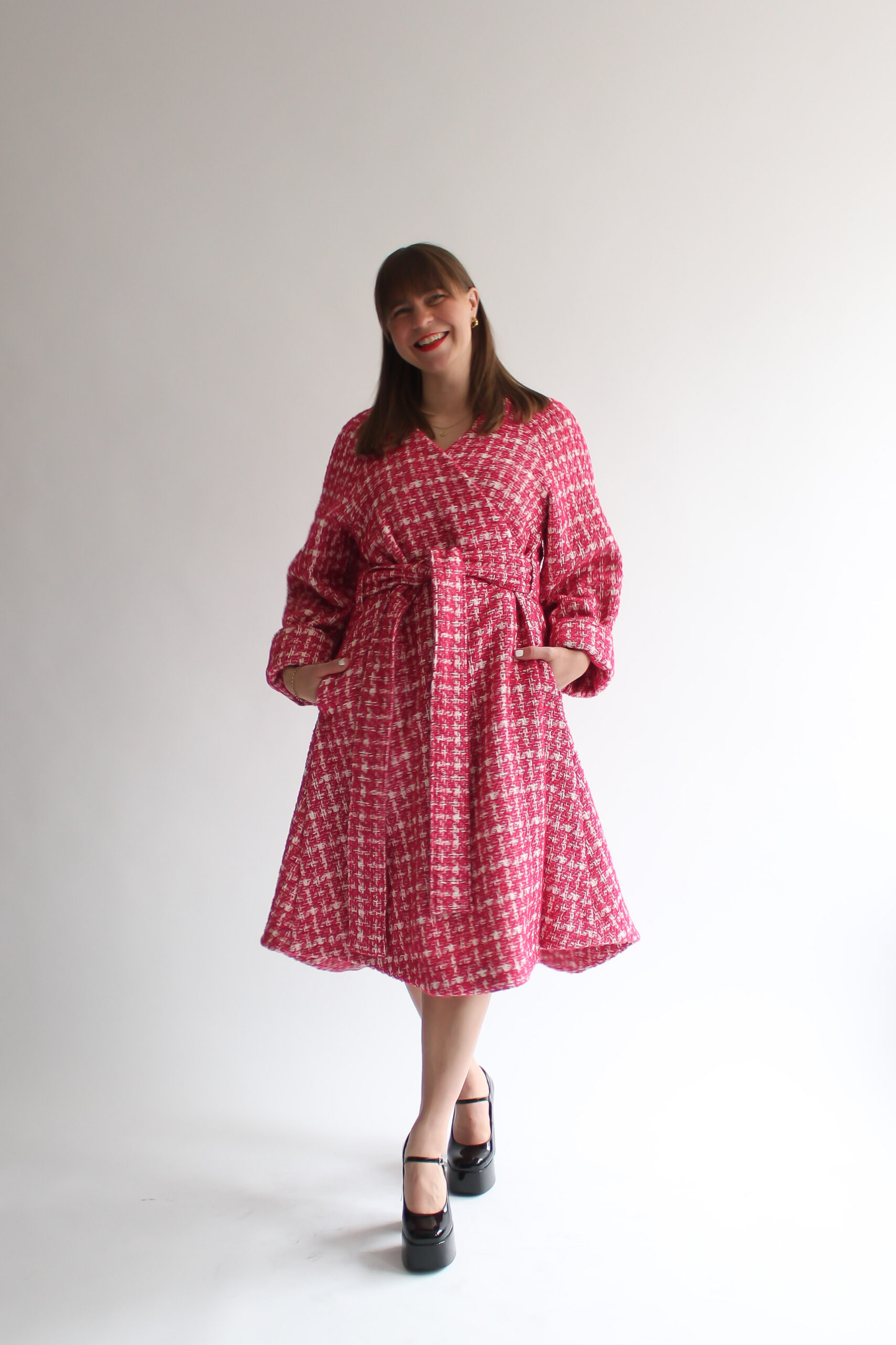 A scacchi pink wool coat - Image 6