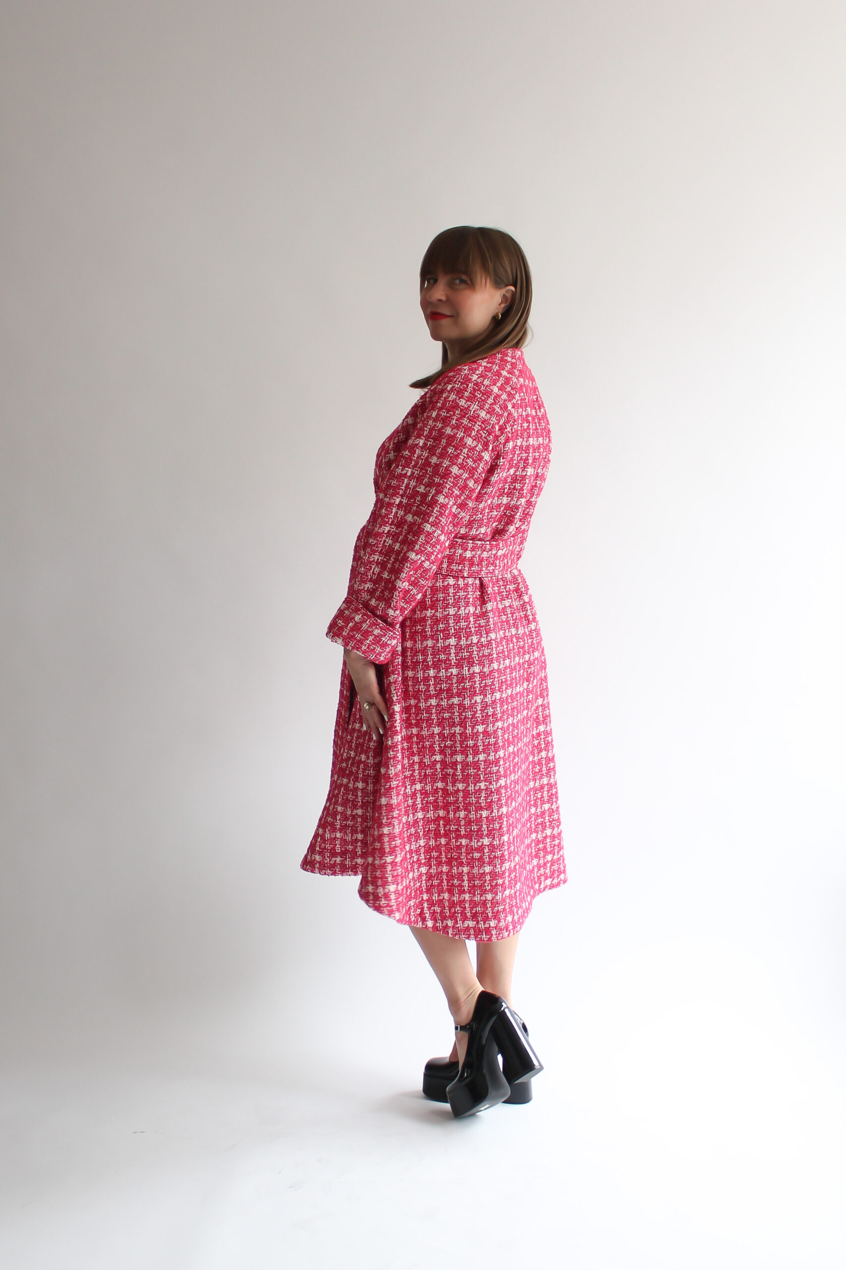 A scacchi pink wool coat - Image 7