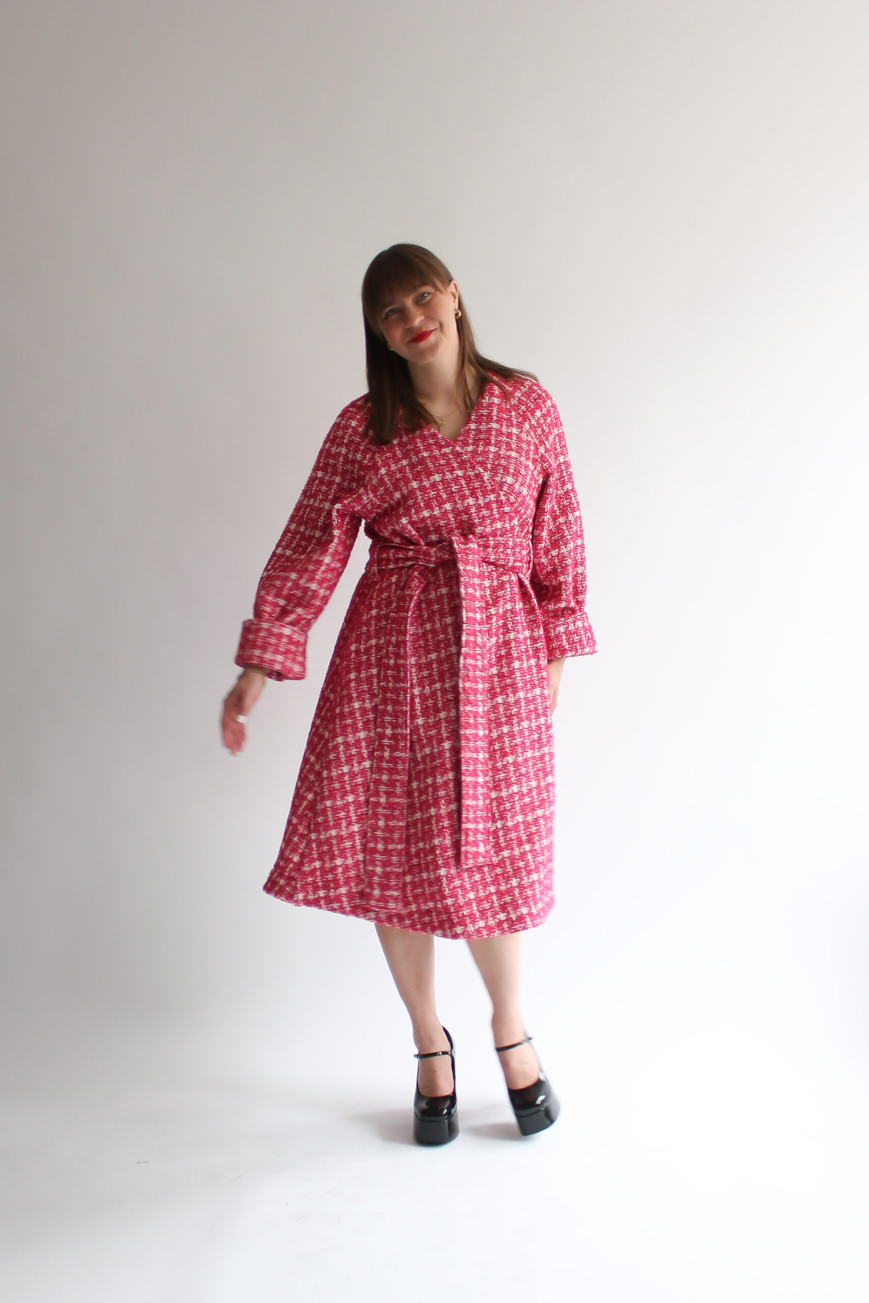 A scacchi pink wool coat - Image 8