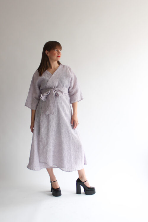 Rurale linen midi wrap dress