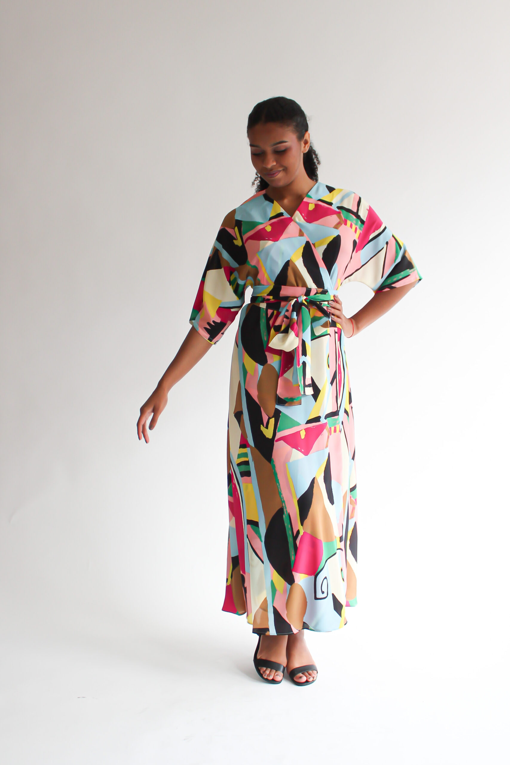 Arte 100 % silk maxi wrap dress - Image 2