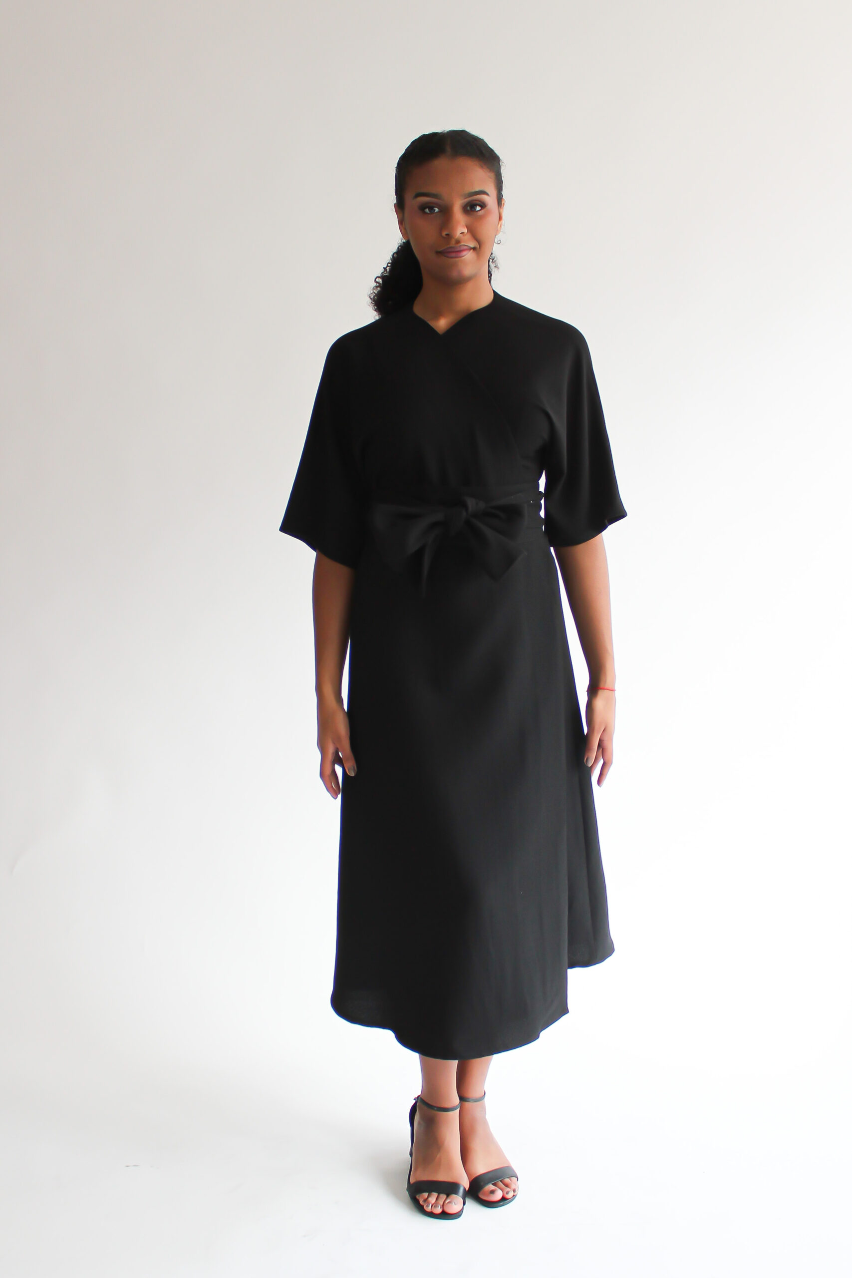 Nero wool-viscose midi wrap dress - Image 2