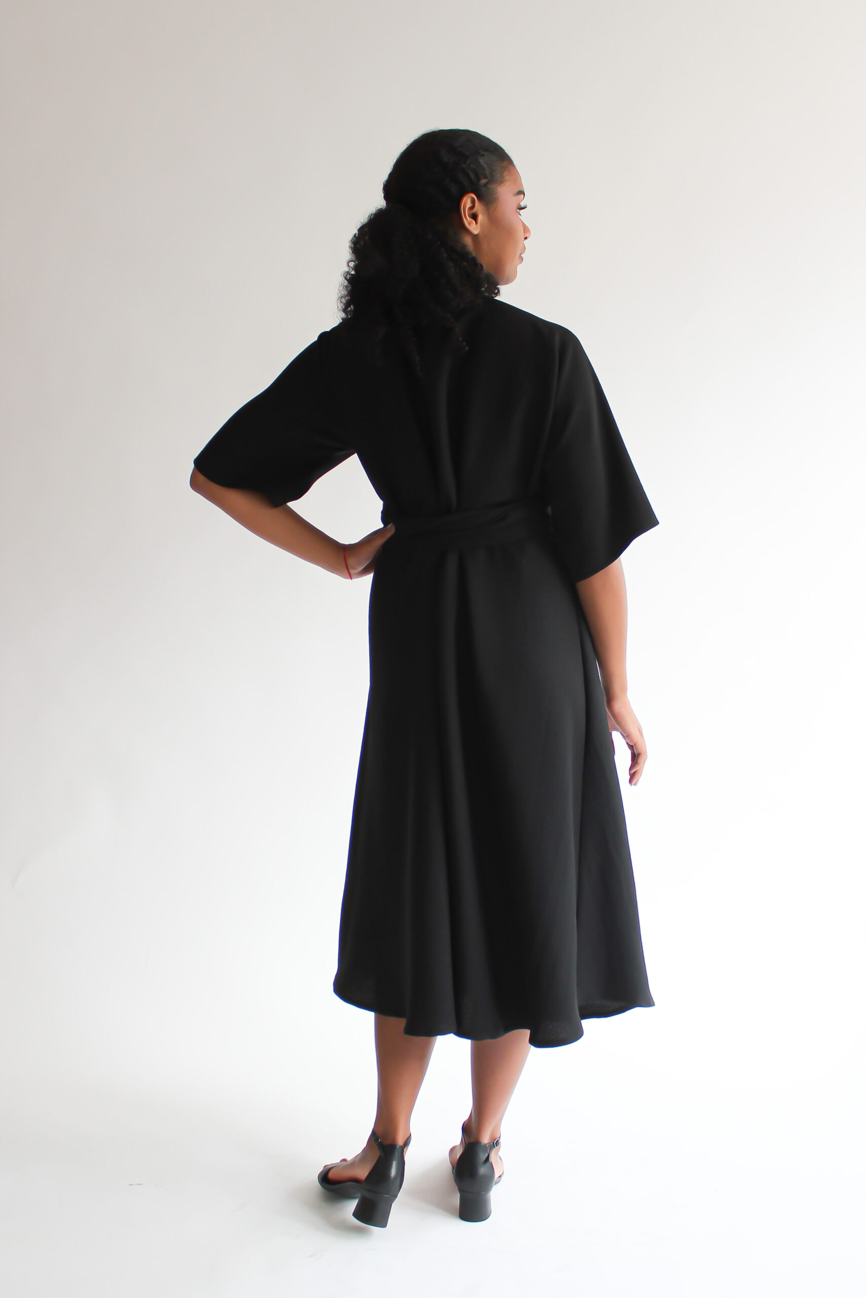 Nero wool-viscose midi wrap dress - Image 4