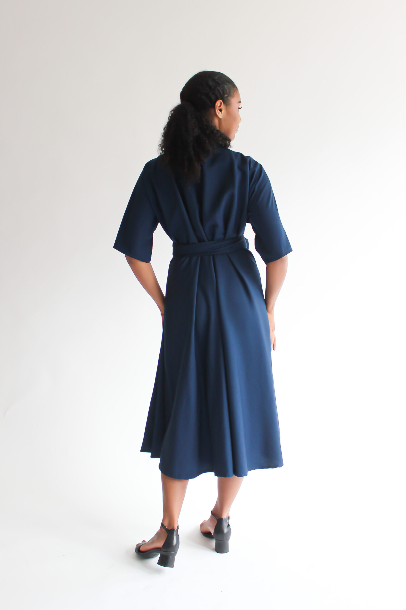 Blu reale viscose midi wrap dress - Image 3