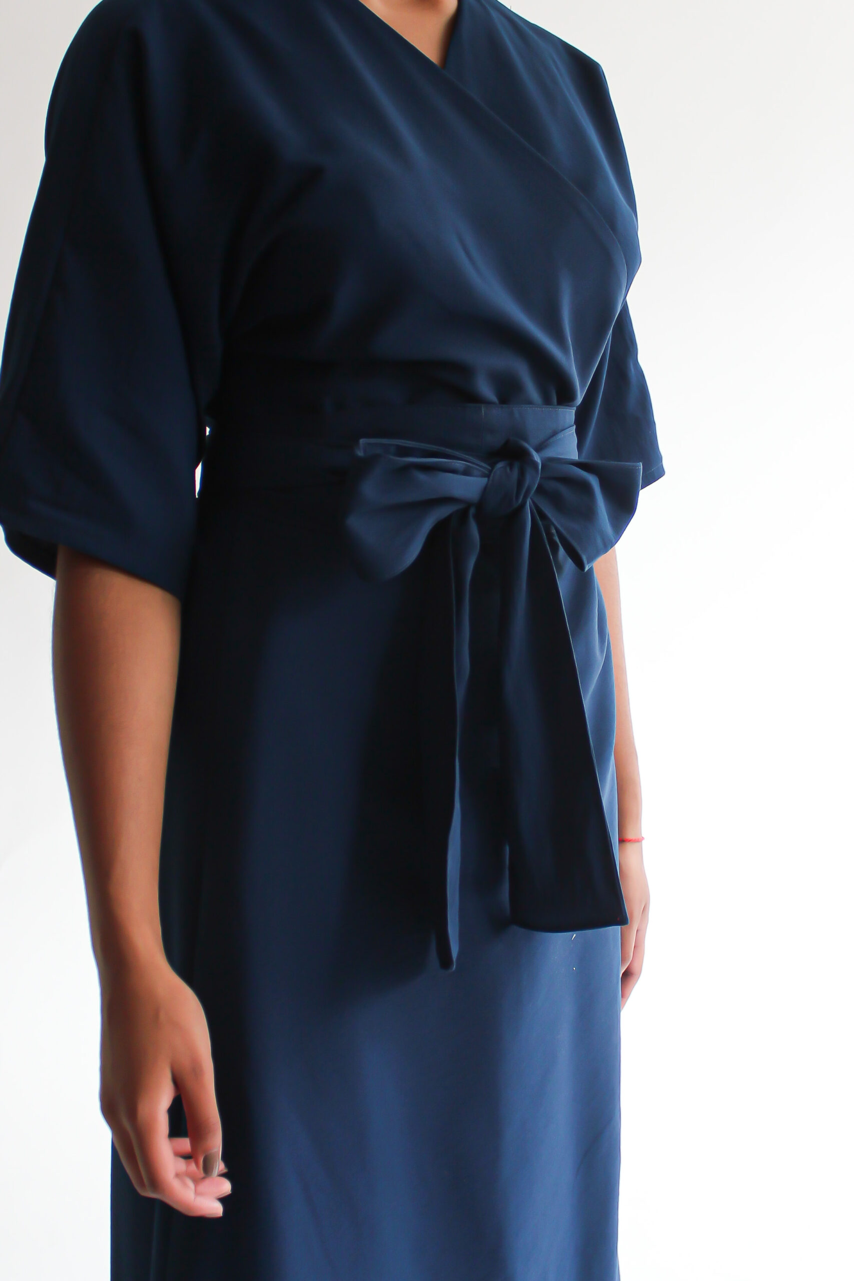 Blu reale viscose midi wrap dress - Image 7