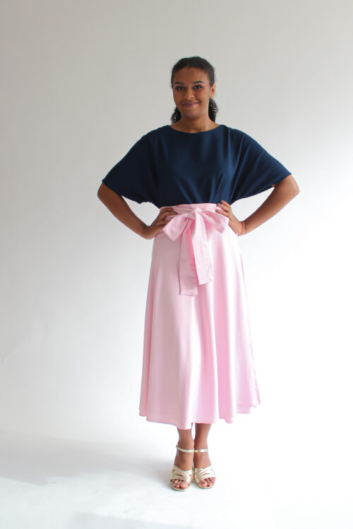 Rosa chiaro midi skirt