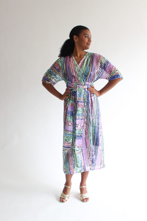Arcobaleno midi wrap dress