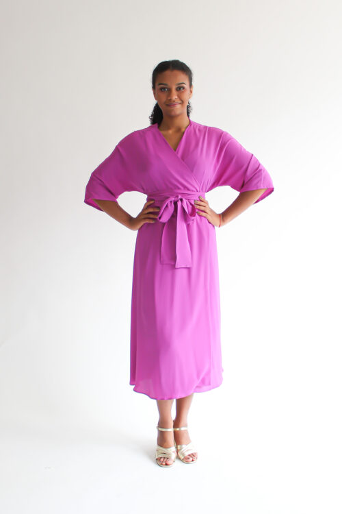 Viola midi wrap dress