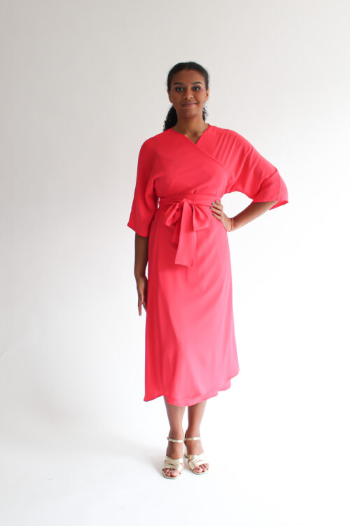 Corallo midi wrap dress