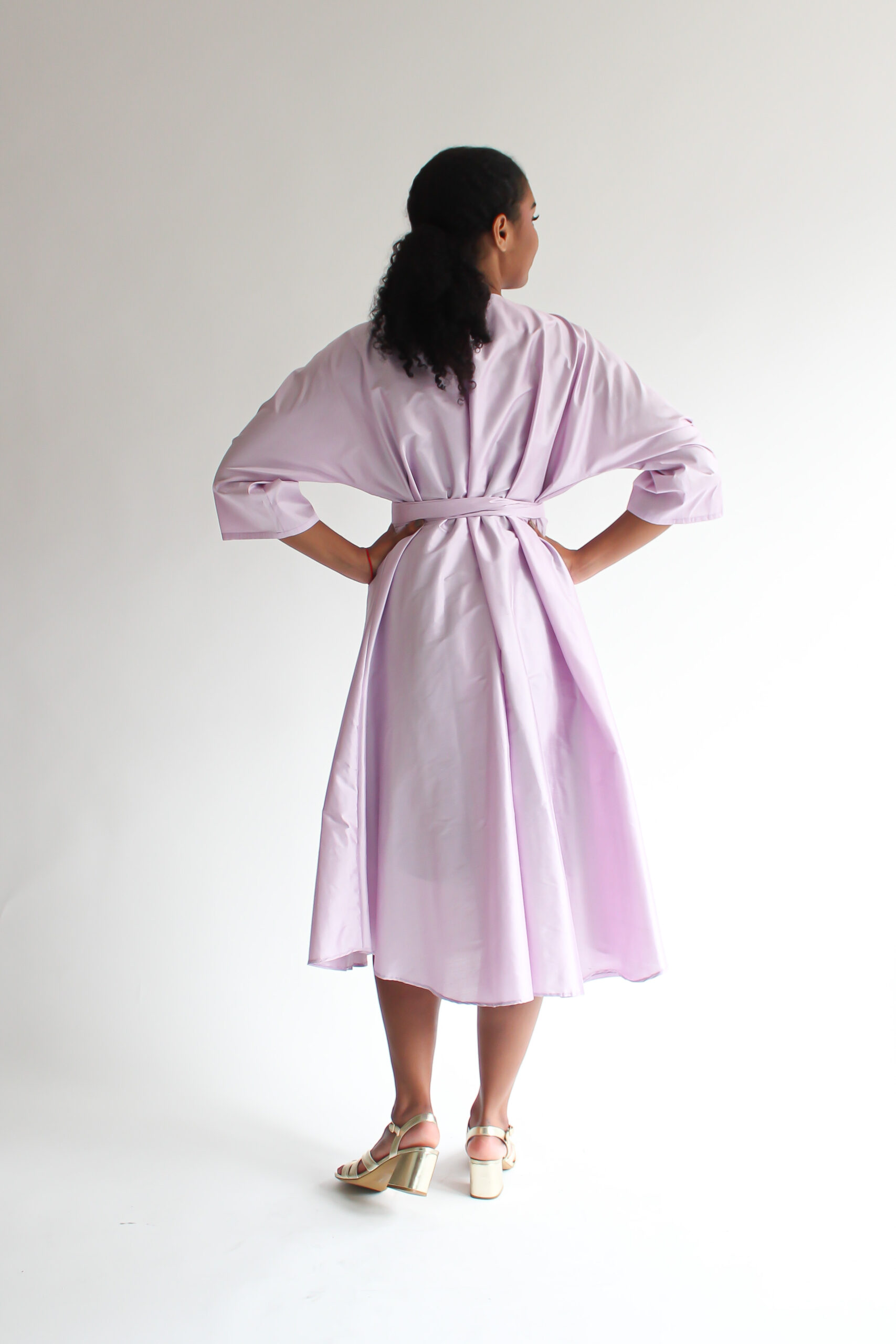 Lilla 100 % silk midi wrap dress - Image 3