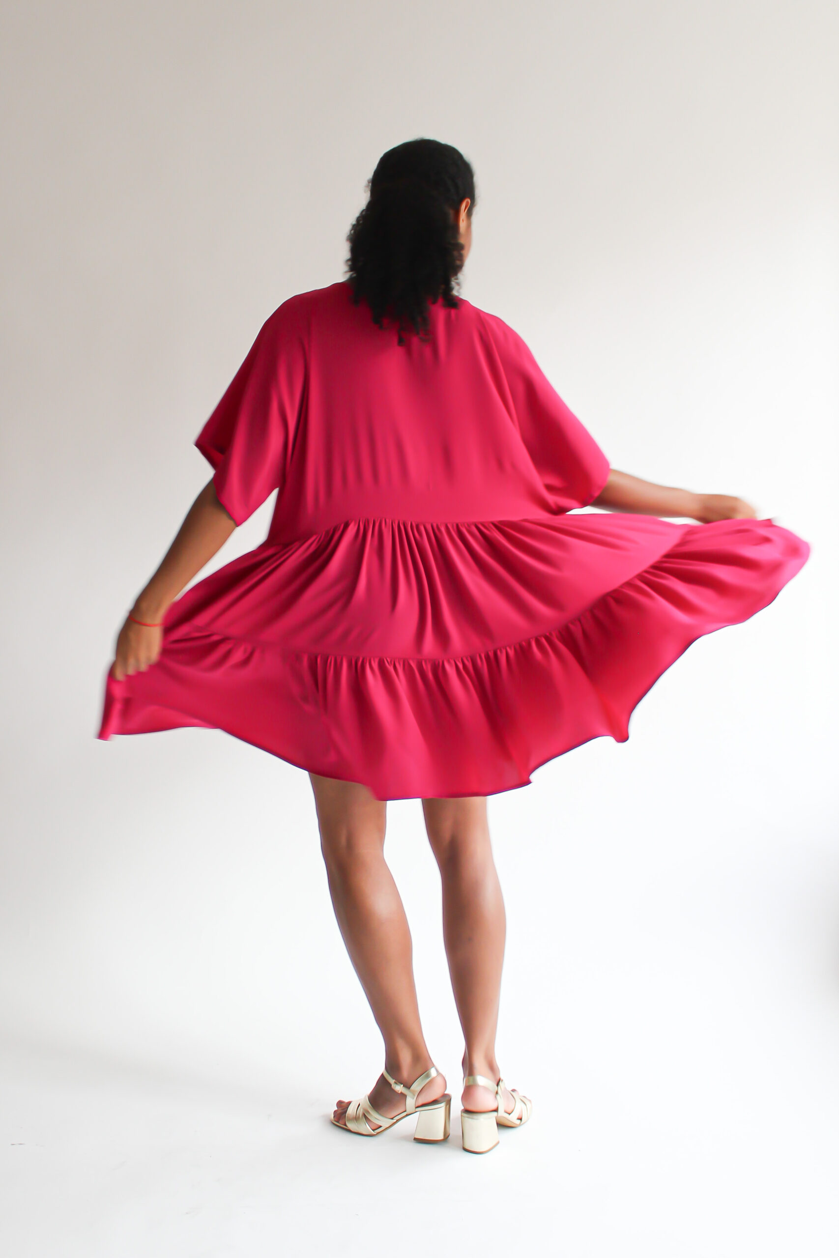 Fucsia double ruffle dress - Image 4