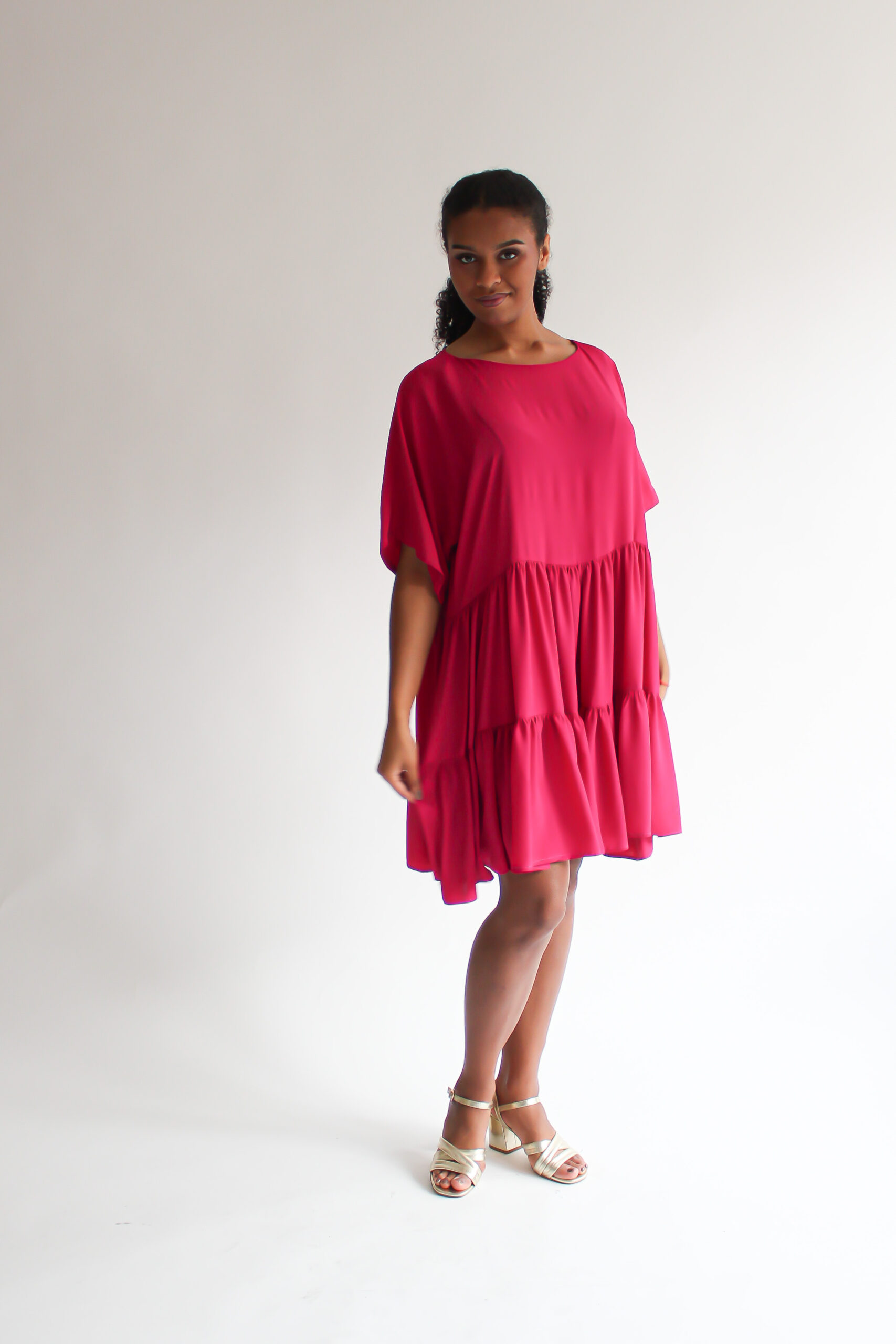 Fucsia double ruffle dress - Image 5