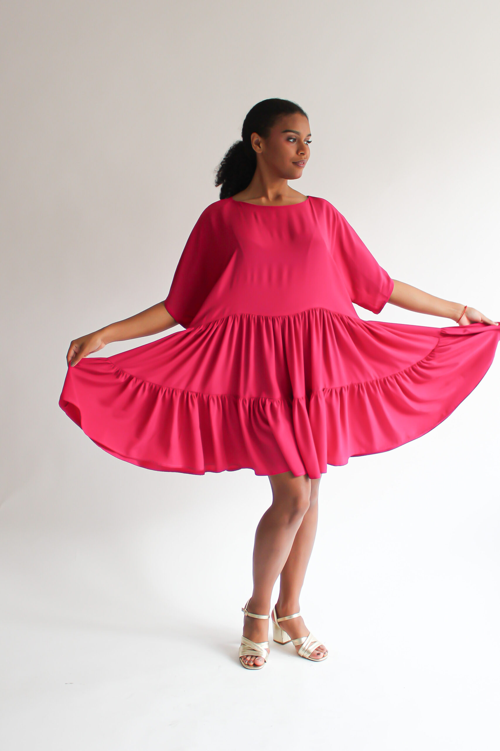 Fucsia double ruffle dress - Image 6