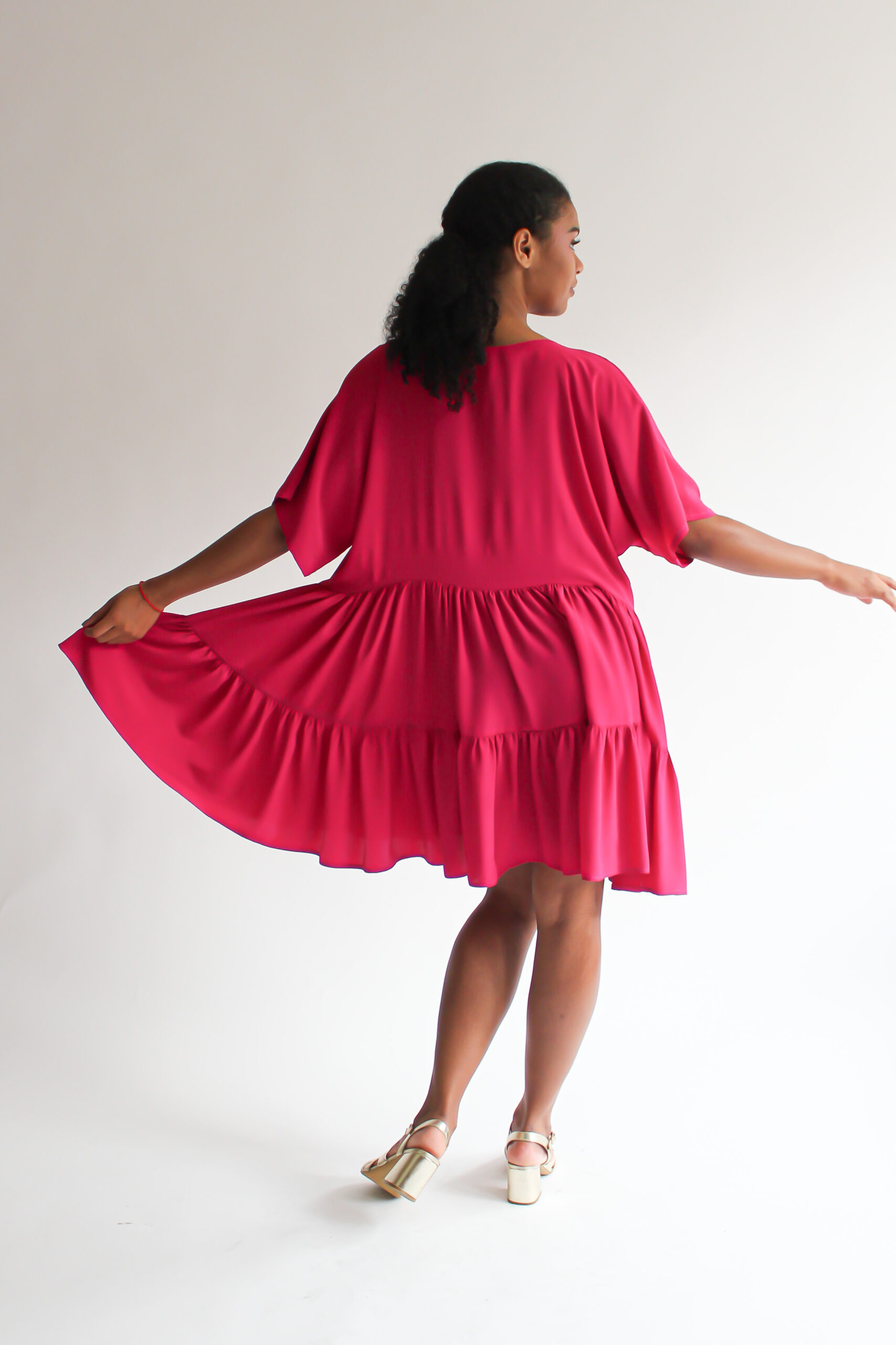 Fucsia double ruffle dress - Image 8