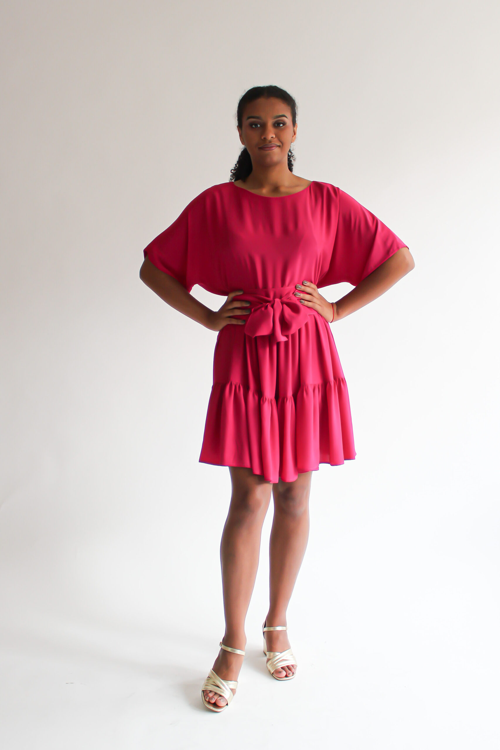 Fucsia double ruffle dress - Image 9