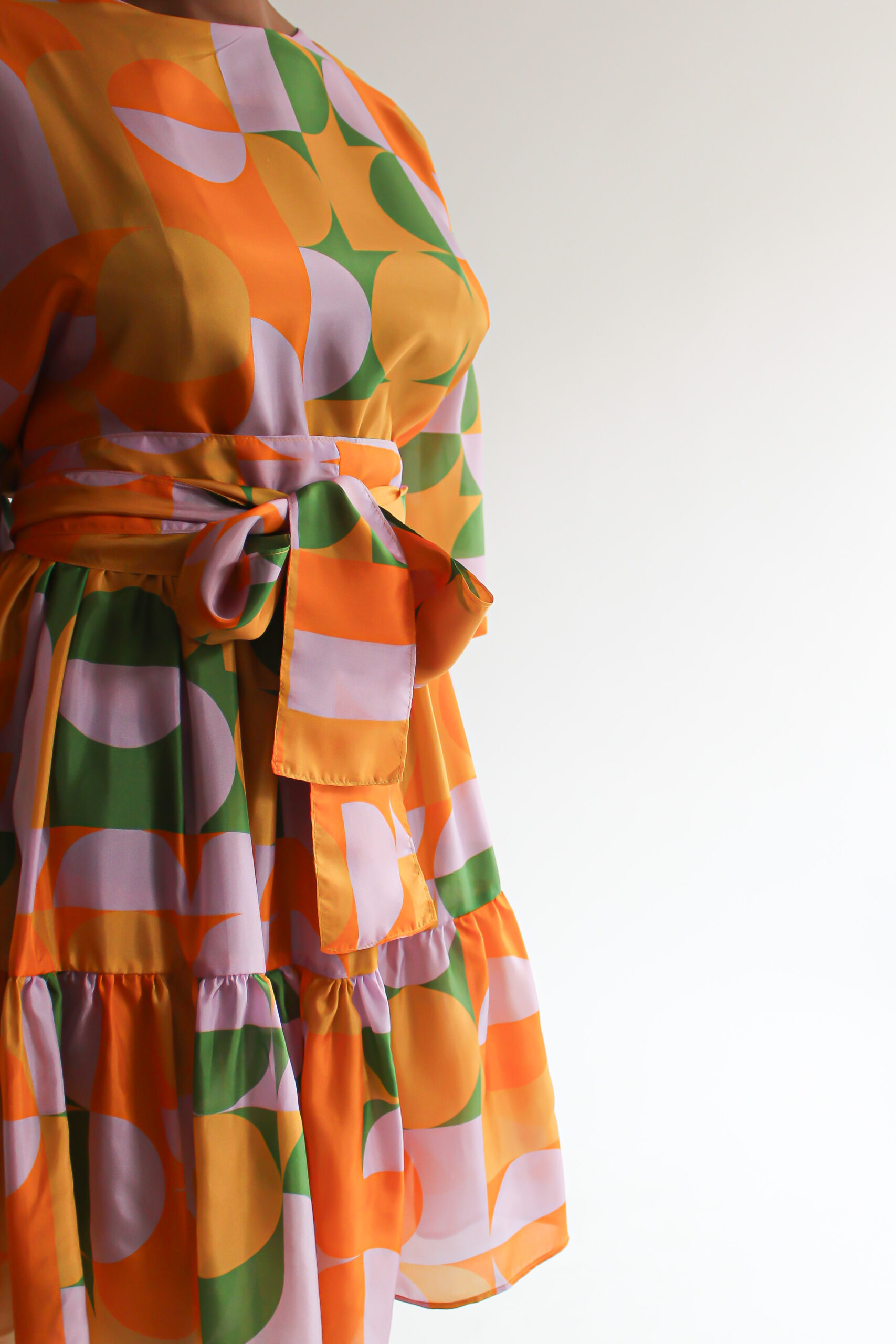Retro puff sleeve double ruffle dress - Image 11