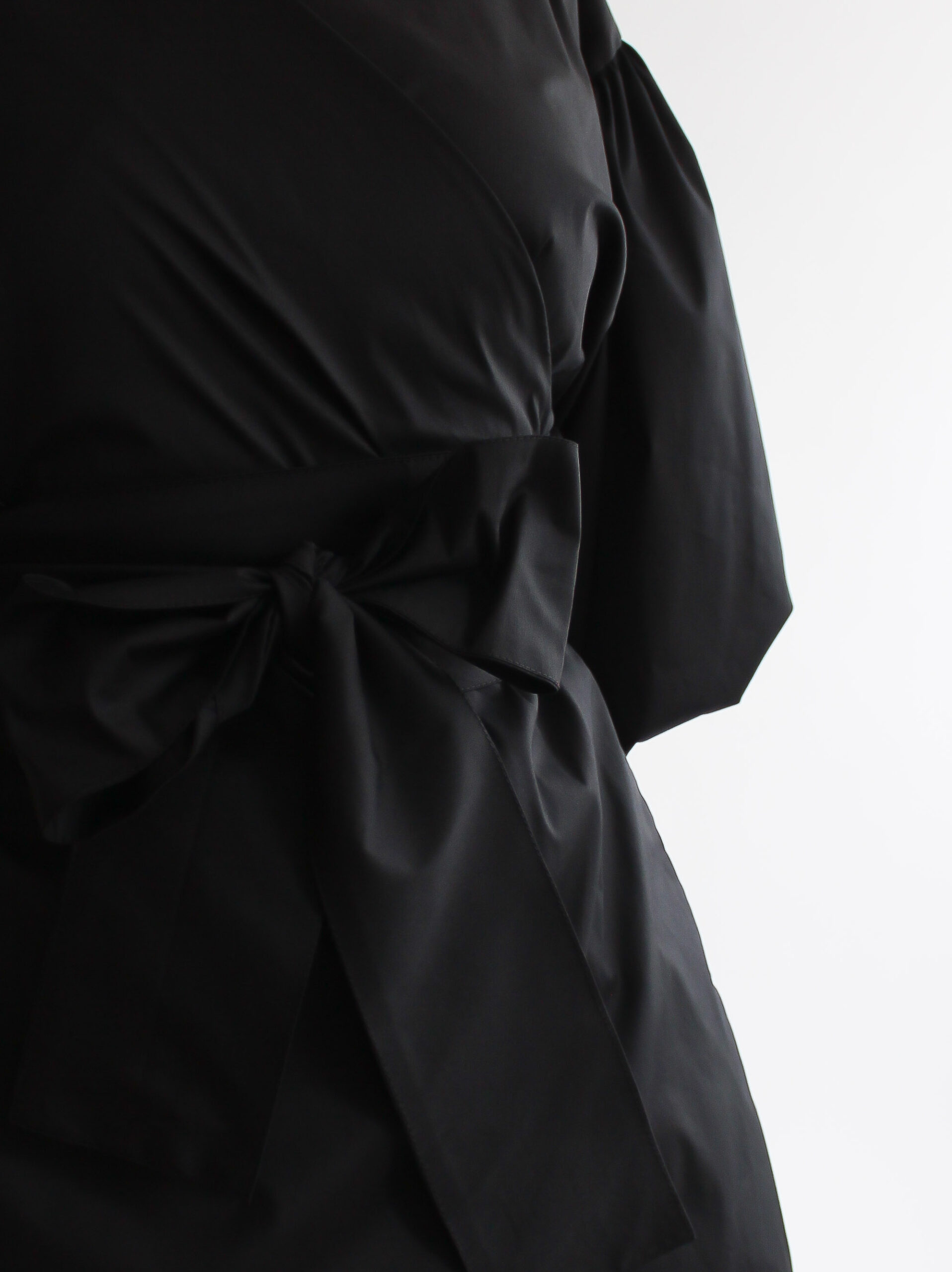 Nero cotton puff sleeve mini wrap dress - Image 6