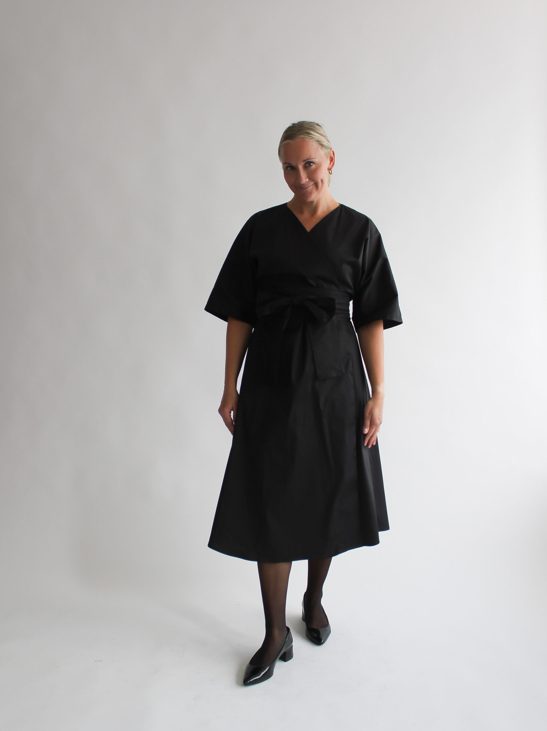 Nero cotton midi wrap dress - Image 2