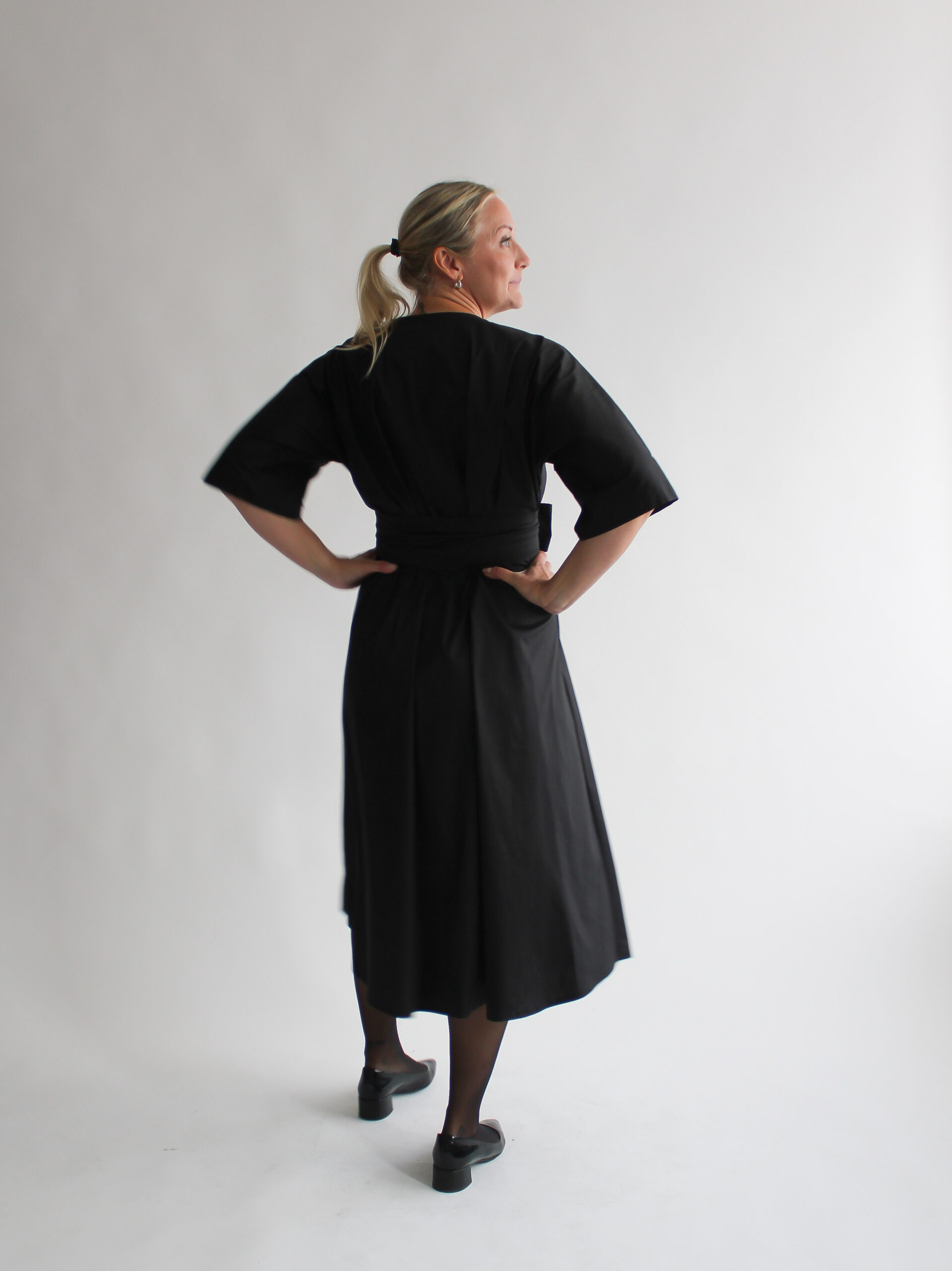 Nero cotton midi wrap dress - Image 3