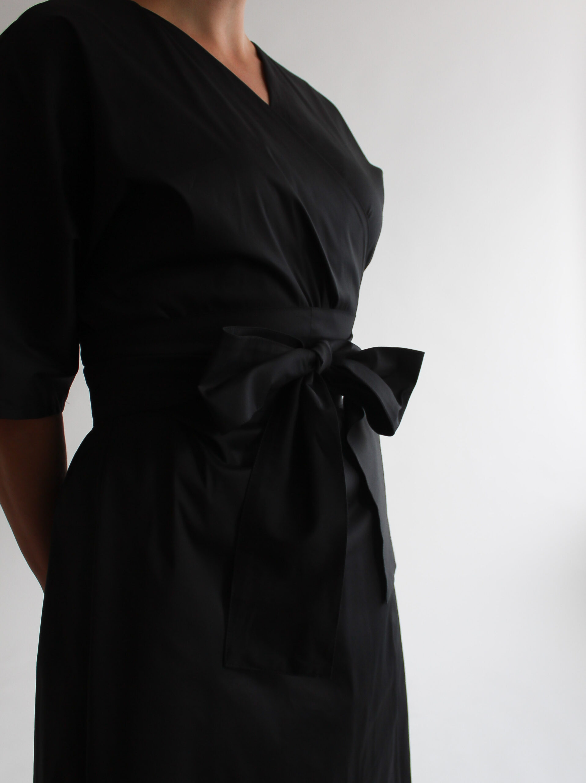 Nero cotton midi wrap dress - Image 5