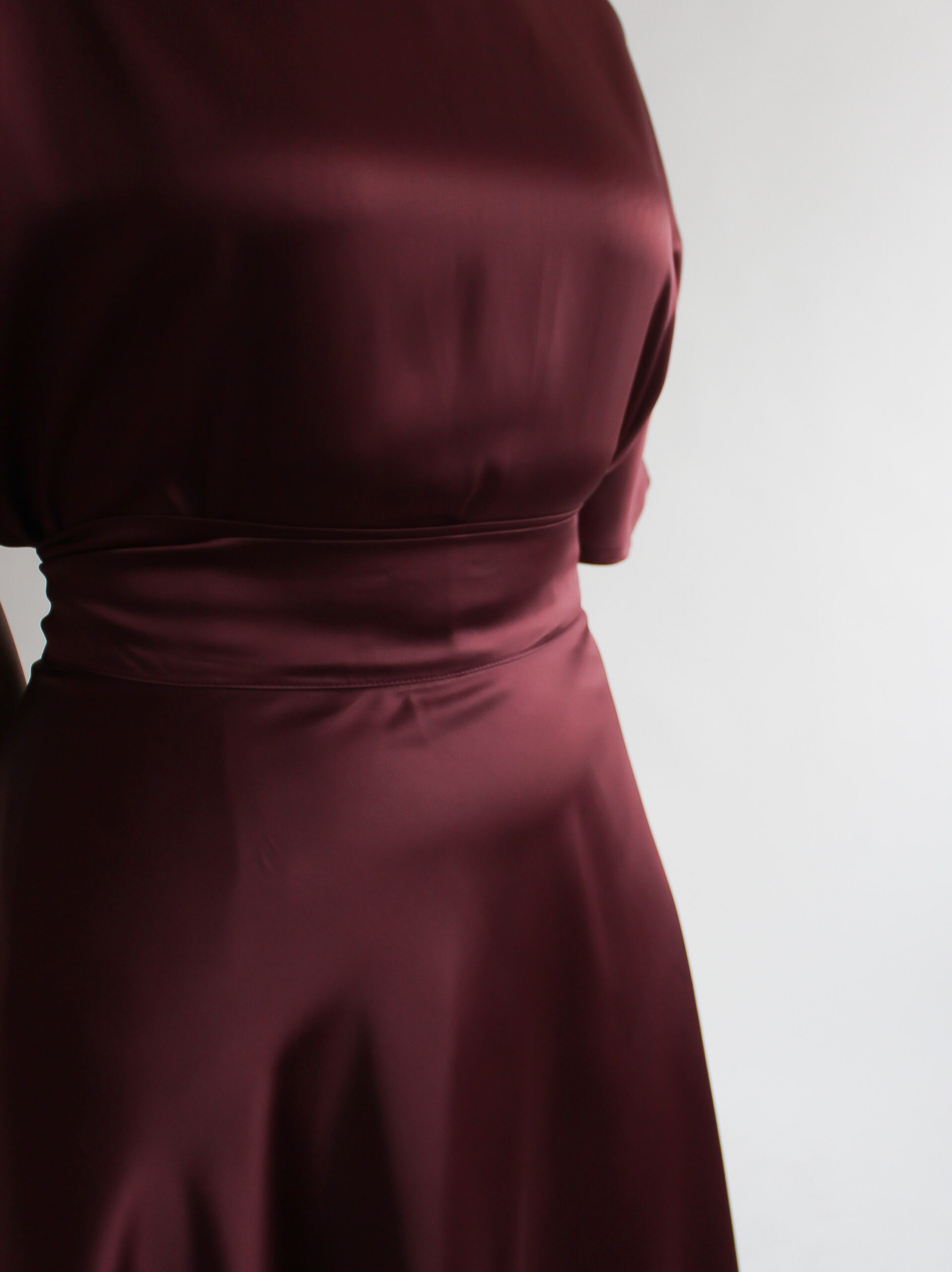 Borgogna lucida shirt + midi skirt combo - Image 8