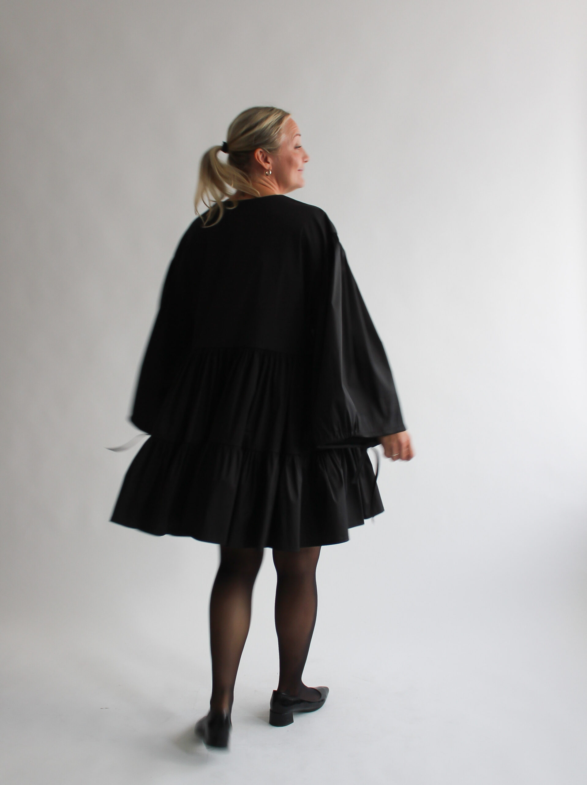 Nero cotton puff sleeve double ruffle dress - Image 4