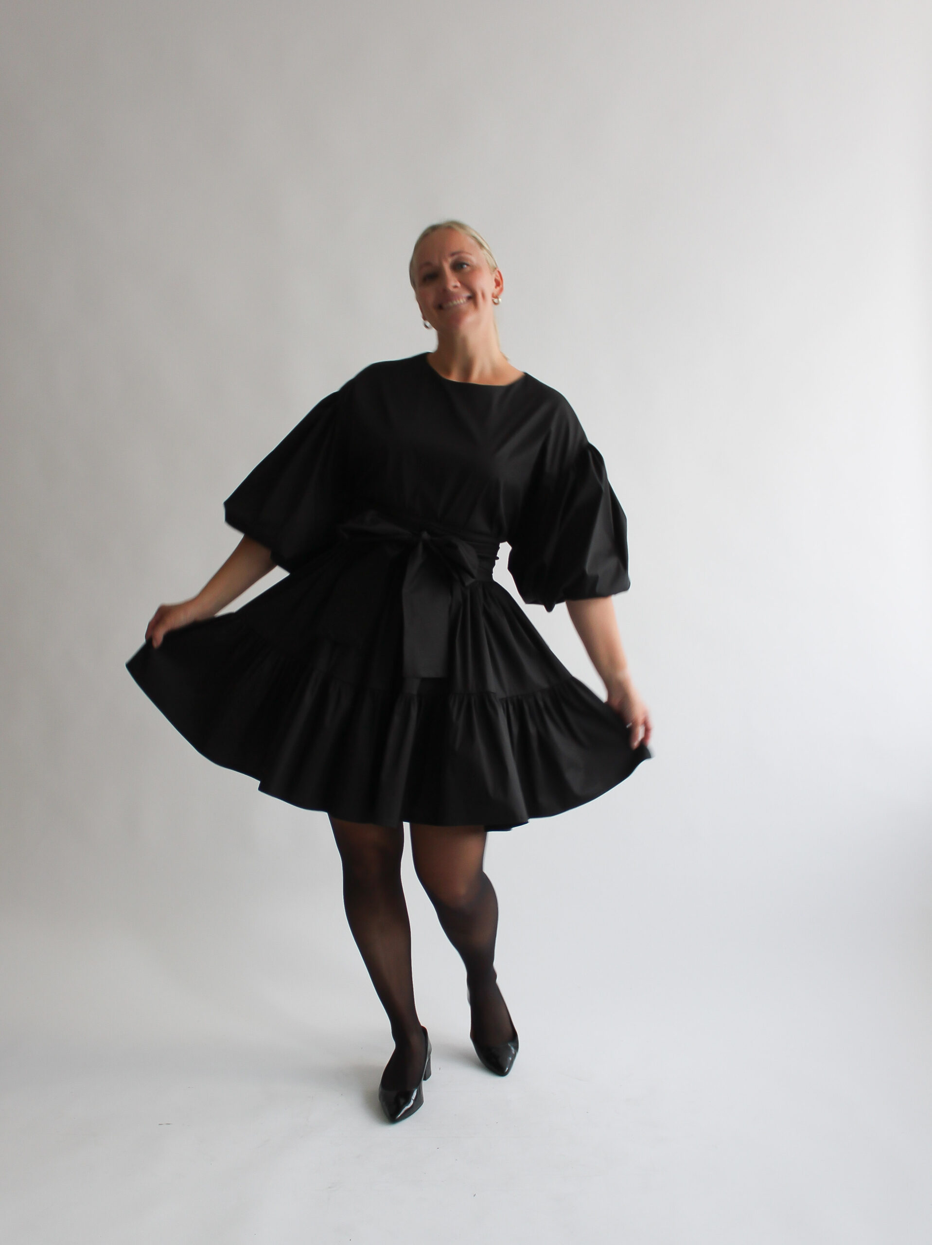 Nero cotton puff sleeve double ruffle dress - Image 5