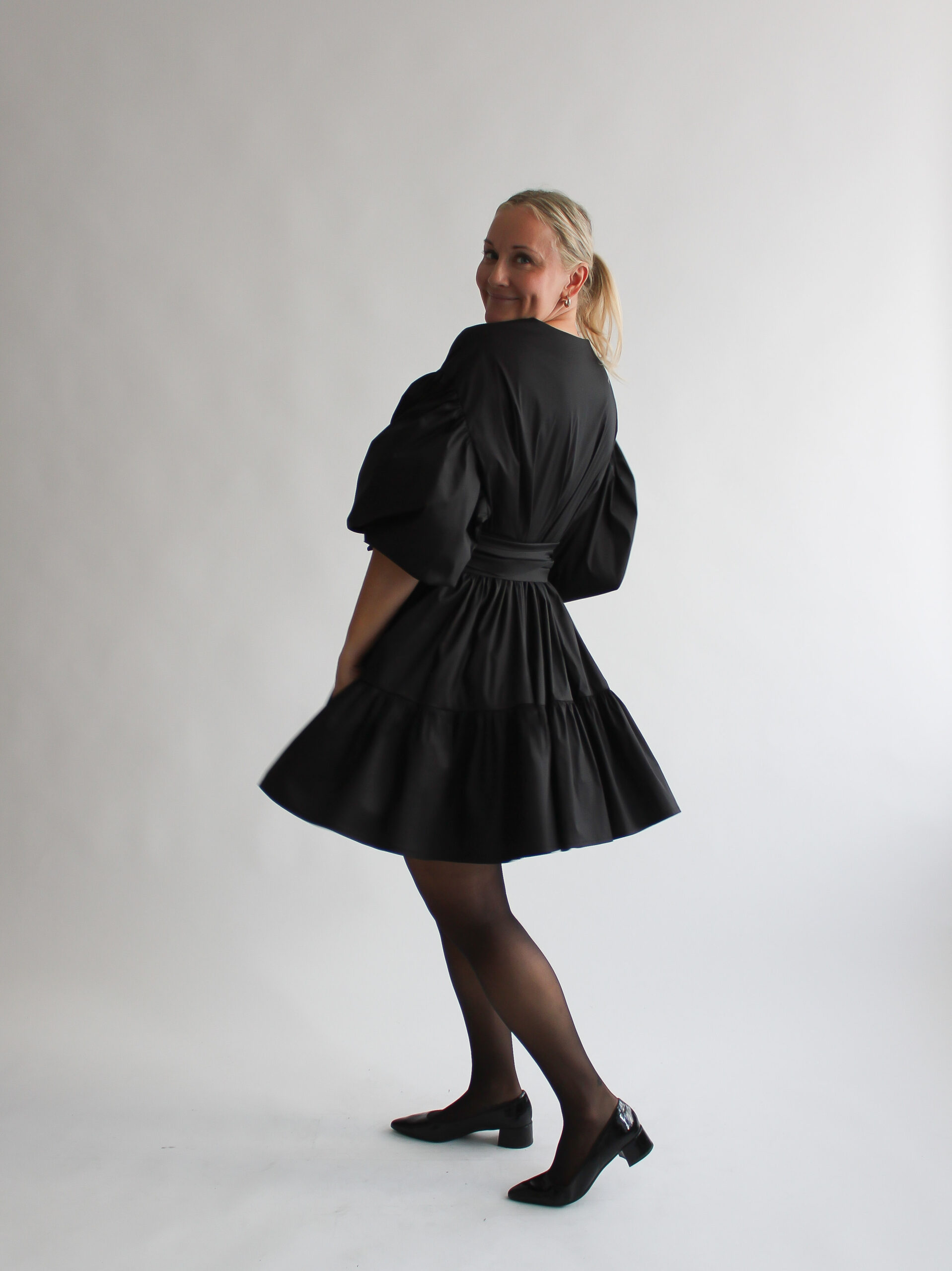 Nero cotton puff sleeve double ruffle dress - Image 6