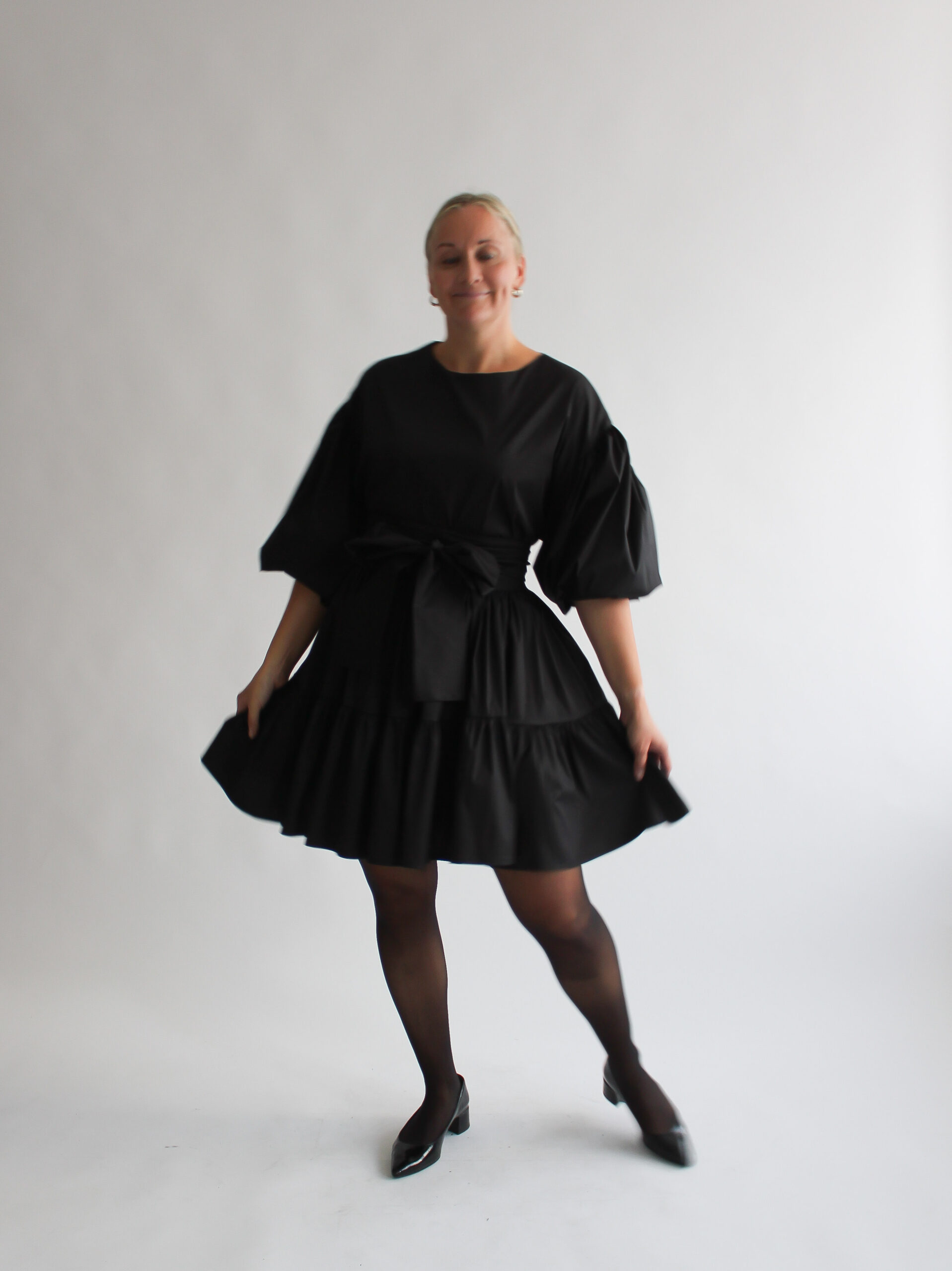 Nero cotton puff sleeve double ruffle dress - Image 7