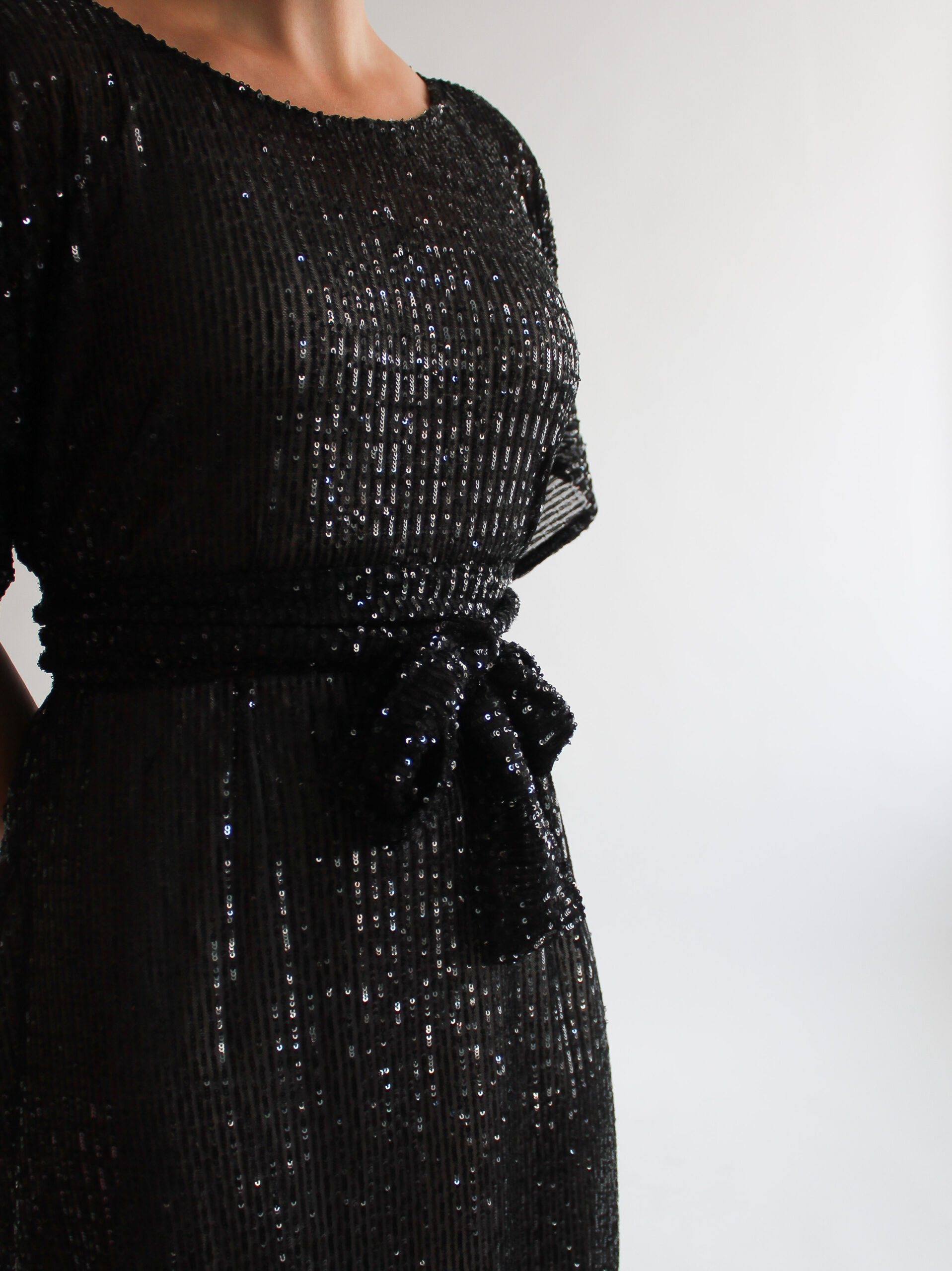 Nero paillettes t-shirt dress - Image 5